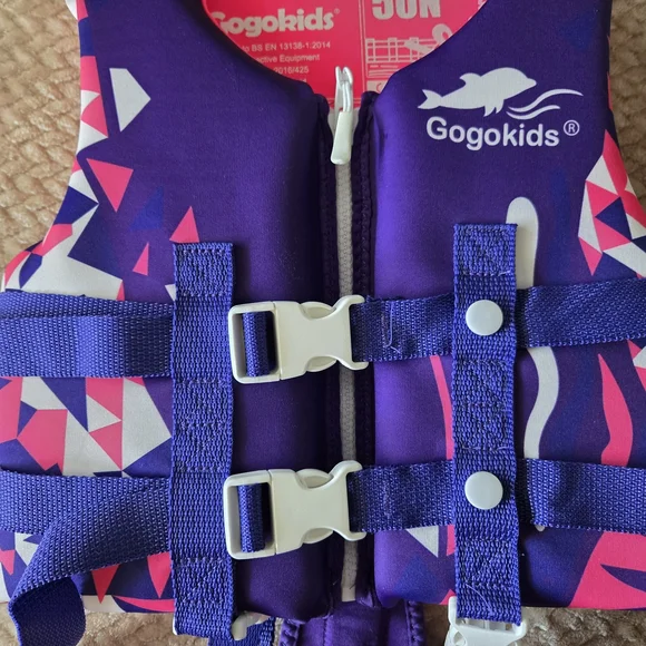 Gogokids Kids Swim Vest S Pink Purple Float Jacket 50N Buoyancy Aid - Picture 6 of 11